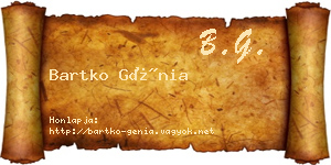 Bartko Génia névjegykártya